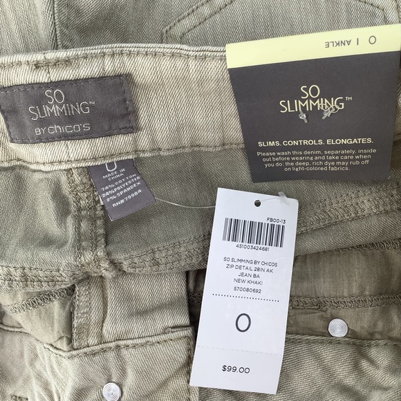 Chico’s So Slimming Ankle Crop Jeans New Khaki Chico’s Size 0 / NWT - Picture 6 of 7